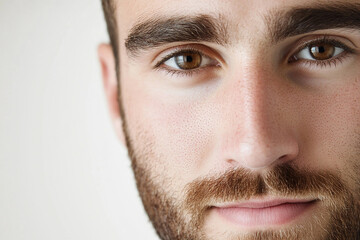 Obraz premium Business man on white background, smiling man in suit portrait close up