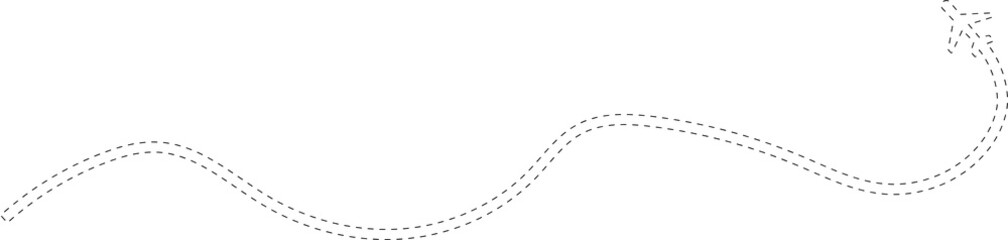 Fototapeta premium Airplane dash line path, route, travel