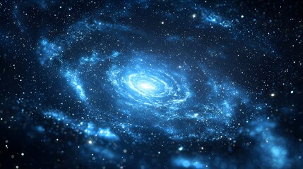 Fototapeta premium Stunning Spiral Galaxy in Deep Space with Bright Stars and Nebulae