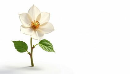 Obraz premium Single, delicate sapling, isolated on pure white , photography, simple, close-up