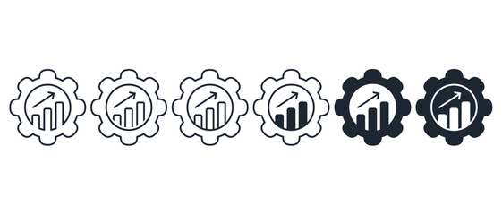 Productivity chart growth icon. Illustration vector