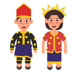 West Nusa Tenggara Couple Wearing Traditional Dress