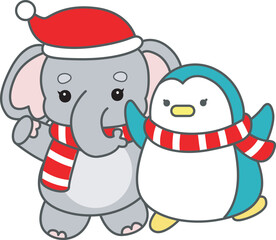 Cute Elephant vector icon. Funny baby Elephant animal series stock illustration. Life of fluffy Elephant designs.