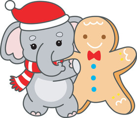 Cute Elephant vector icon. Funny baby Elephant animal series stock illustration. Life of fluffy Elephant designs.