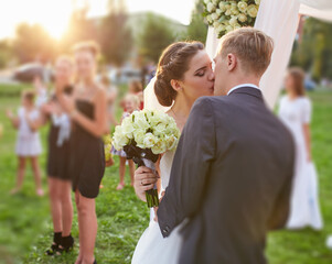 Wedding First Kiss Moment