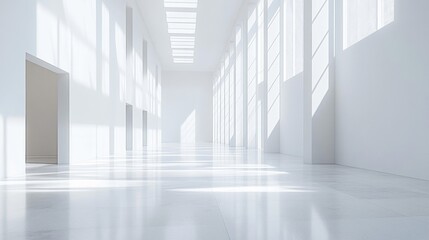 Fototapeta premium Bright White Interior of a Modern Building