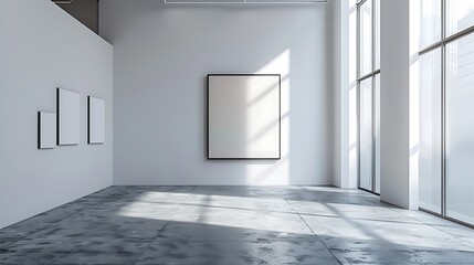 Obraz premium Minimalist White Frame with a Thin Border for Modern Interiors 