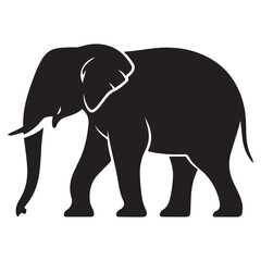 Vector Black silhouettes of elephant. with white background