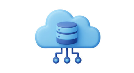 Isolated Cloud Database Server 3D Icon