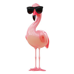 Fototapeta premium Flamingo in Sunglasses on transparent background, Perfect for Summer Designs. Flamingo icon, 3d Flamingo png, Flamingo with sunglass icon