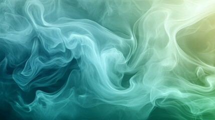 Obraz premium Abstract Teal and Green Fluid Art Swirls