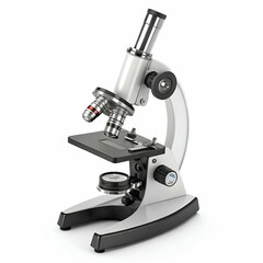 Microscope icon 3D rendering isolated on white background for scientific and research visuals
