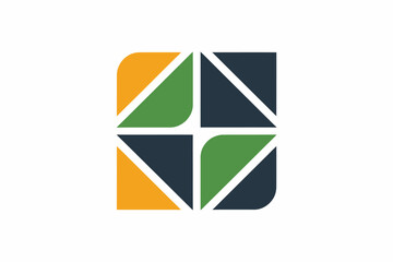 Obraz premium Geometric Logo Design with Nature Inspired Colors and Shape