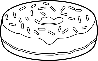 Donut drawing doodle vector