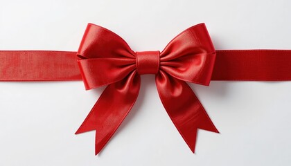 Fototapeta premium Gift wrapping event featuring a red bow indoor setting decorative content minimalist environment close-up view celebration concept for special occasions