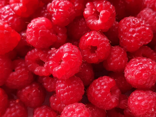 Fresh raspberries background photo