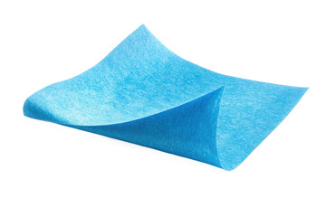 Blue sticky note with a folded corner showcasing a smooth texture and vibrant color perfect for organizational or creative purposes Isolated on transparent background.