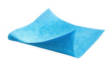 Blue sticky note with a folded corner showcasing a smooth texture and vibrant color perfect for organizational or creative purposes Isolated on transparent background.