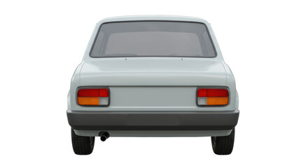 Isolated Retro Car Back View