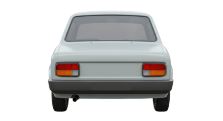 Isolated Retro Car Back View
