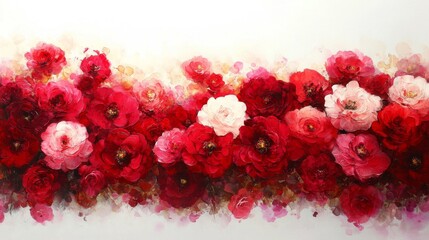 Red And Pink Watercolor Flower Painting Background