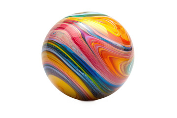 Obraz premium Colorful Swirled Marble Ball Isolated Colorful Swirled Marble Ball Isolated on white brand.