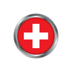 Switzerland flag, button, icon