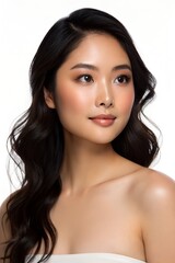 Fototapeta premium Asian Women Model Perfect Skin & Soft Glam – High-Resolution Beauty Headshot