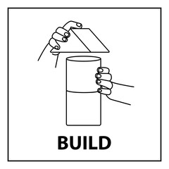 A diagram-card to help an autistic child navigate the work process. BUILD