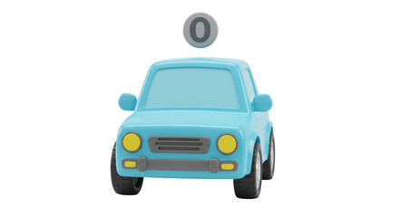 Isolated Cute Blue Car