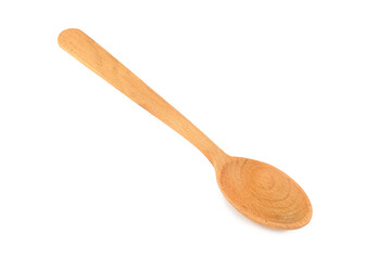 Wooden spoon isolated on white.