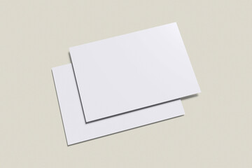 A4 Landscape Paper with cream background color for mockup