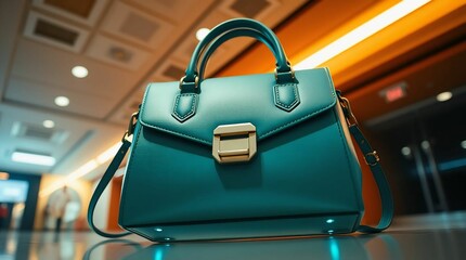 Fashionable Tri-Color Designer Handbag with Metallic Details – Contemporary Render for E-Commerce