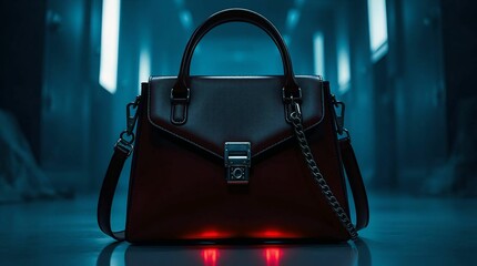 Violet and Black Designer Handbag with Soft Lighting – High-End Render for Product Promotion