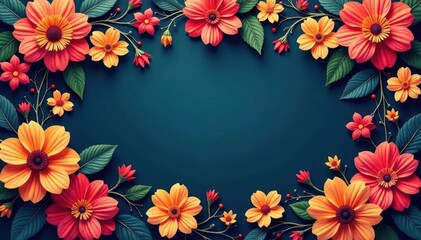 Intricate floral design seamlessly loops horizontally , digital, botanical, art