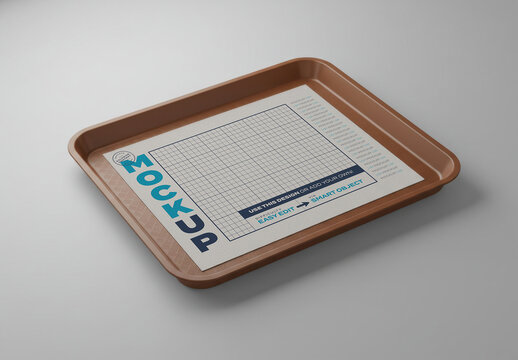 Paper on Meal Tray Mockup