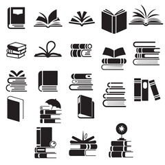 book black vector silhouettes 