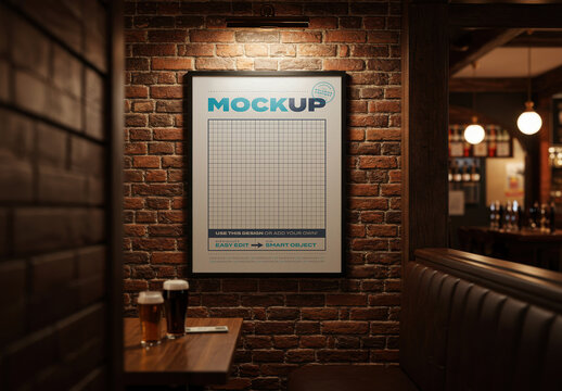 Vertical Poster Mockup Craft Beer Bar