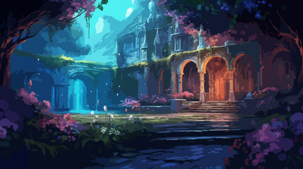 Abadoned castle garden