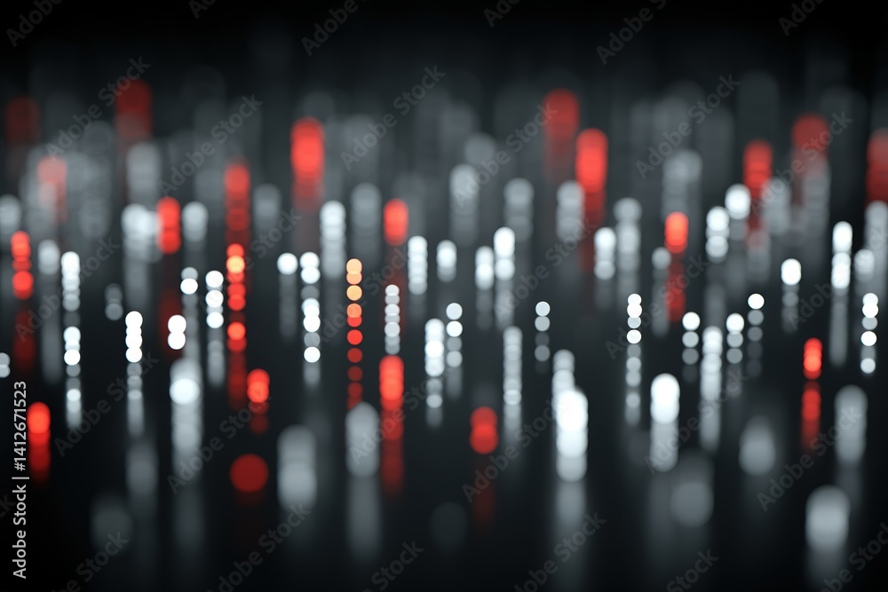 Poster dynamic abstract pattern of lights in red and white creating an artistic visual effect in a dark bac