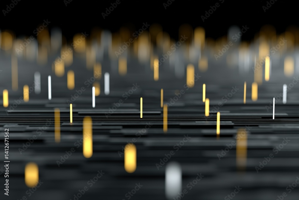 Poster abstract representation of light streaks in a dark environment creating a dynamic visual effect