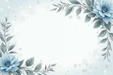 Dusty blue florals and silvery eucalyptus leaves form a vintage, calming frame