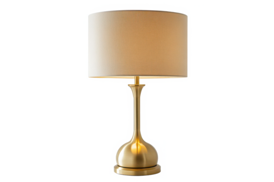Elegant Vintage Table Lamp With Shade This classic table lamp features a vintage design and a fabric shade adding a touch of sophistication to any room Isolated on transparent background.
