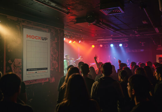 Page Poster Mockup at Music Festival