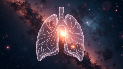 Fototapeta premium Luminous lung image