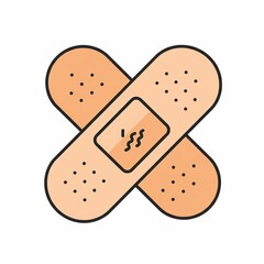 Vector graphic of a cartoon band-aid