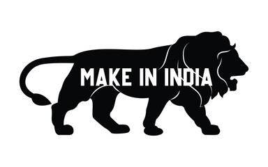make in India vector icon. Make in India lion symbol.  Make In India Logo. Vocal for local. made in India concept.
