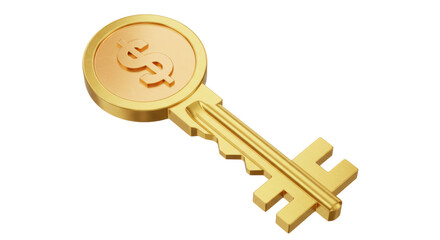 Isolated Key with Dollar Symbol