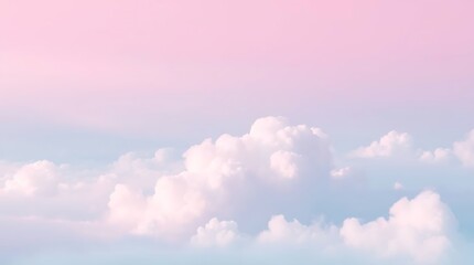 Obraz premium Pastel Sky with Fluffy Clouds – Soft Gradient Background