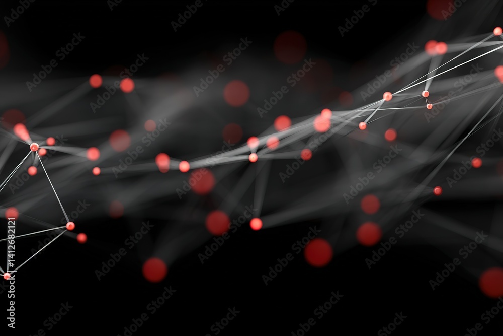 Poster abstract representation of interconnected lines and nodes in a digital space showcasing the flow of 